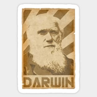 Charles Darwin Retro Propaganda Sticker